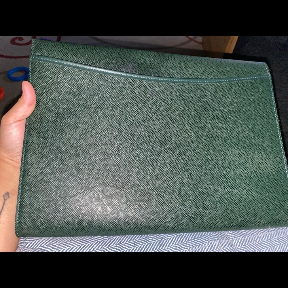 Authentic clutch bag purse green vintage